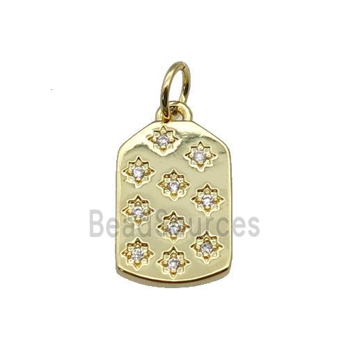 copper Stars pendant paved zircon, gold plated