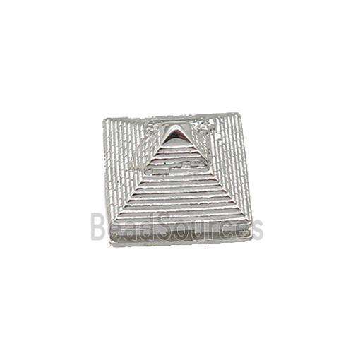 coppery Pyramid charm beads, platinum plated