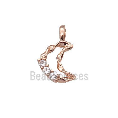 copper Moon pendant paved zircon, rose gold