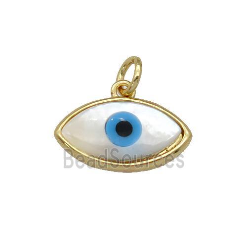 copper pendant with Pearlized Shell Evil Eye, gold plated