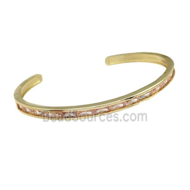 copper Bangles paved champagne zircon, gold plated