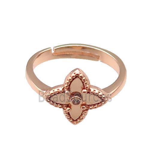 copper Star Ring, adjustable, rose gold