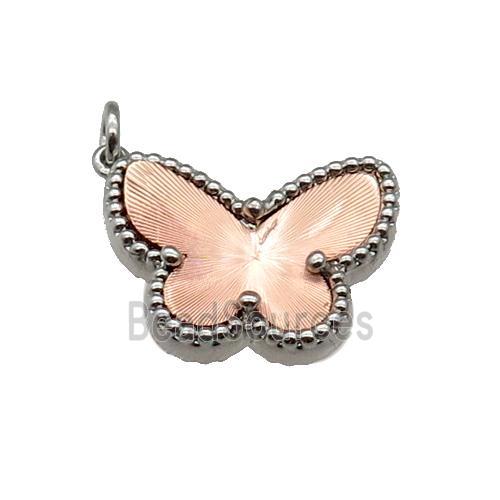 copper Butterfly pendant, rose gold