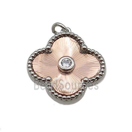 copper Clover pendant, rose gold