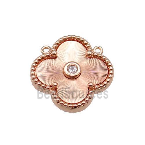 copper Clover pendant, rose gold