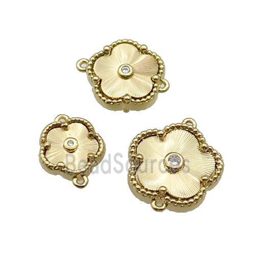 copper Flower connector, gold plated