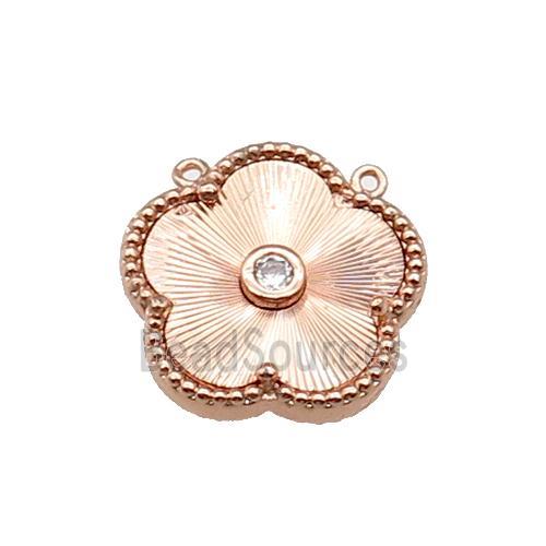 copper Flower pendant, rose gold