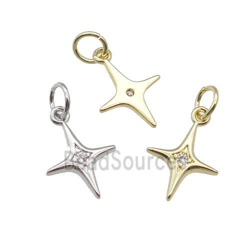 copper star pendant pave zircon, mixed