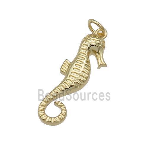 copper seahorse pendant, gold plated