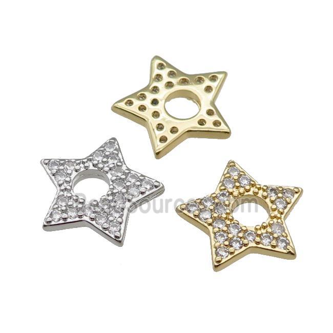 copper star pendant pave zircon, mixed