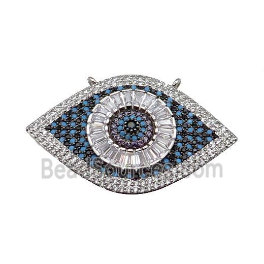 copper Eye pendant pave zircon, platinum plated