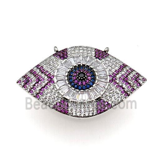 copper Eye pendant pave zircon, platinum plated