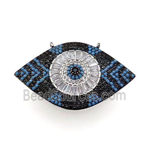 copper Eye pendant pave zircon, platinum plated