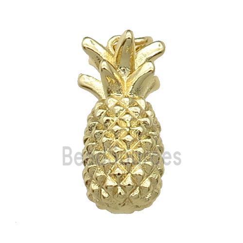 copper Pineapple charm pendant, gold plated