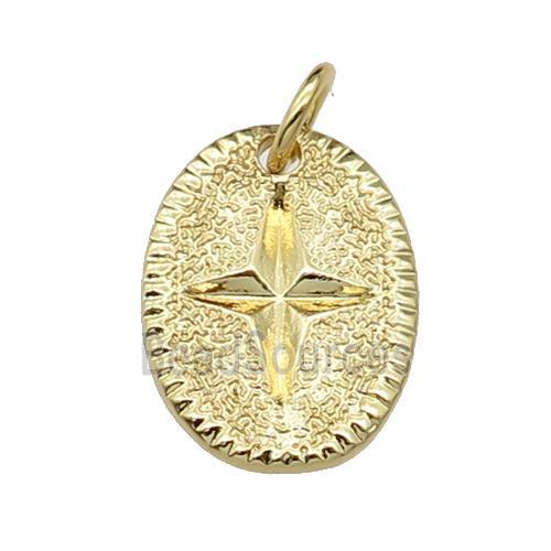 copper NorthStar charm pendant, gold plated