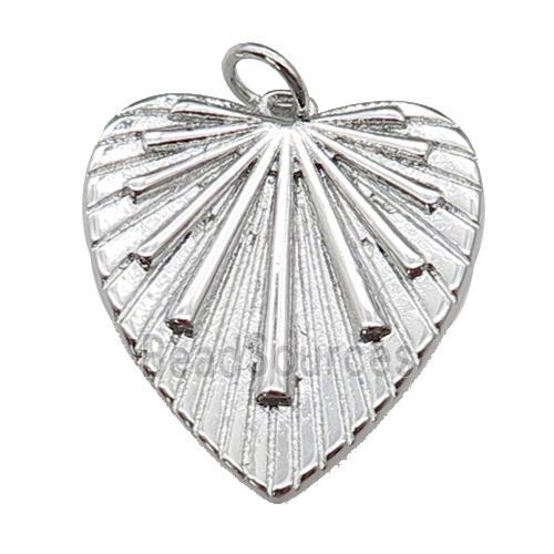 copper Heart pendant, platinum plated