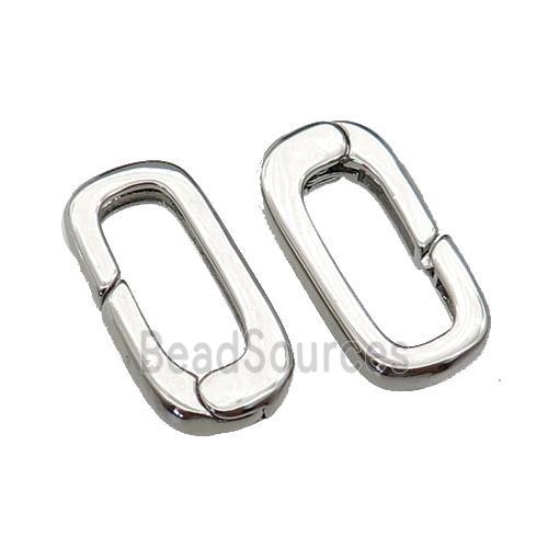 copper Carabiner Clasp, platinum plated