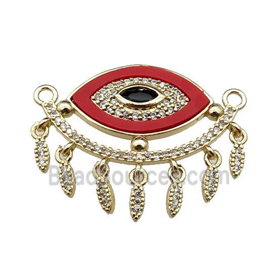 copper Eye pendant pave redstone zircon, gold plated