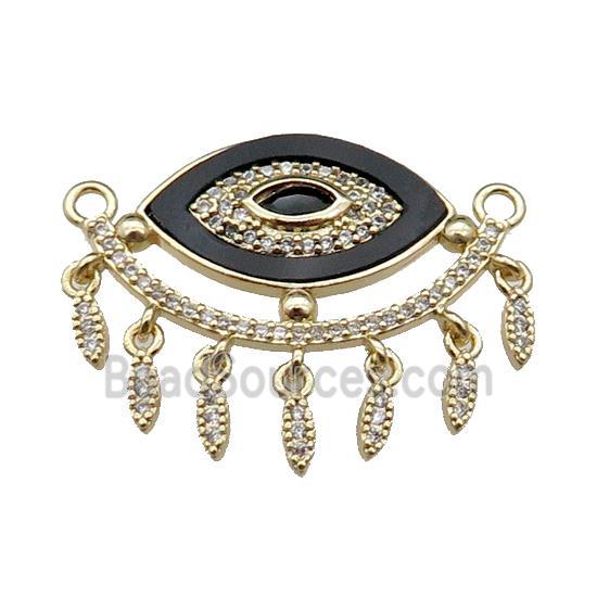 copper Eye pendant pave blackstone zircon, gold plated