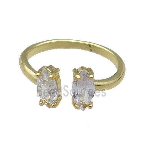 copper Ring pave zircon eye gold plated