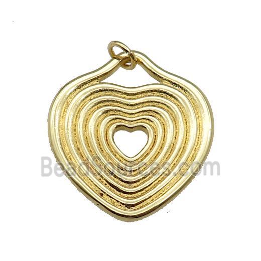 copper heart pendant gold plated