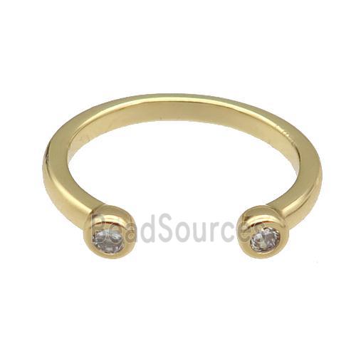 copper Ring pave zircon gold plated