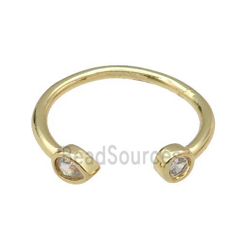 copper Ring pave zircon gold plated