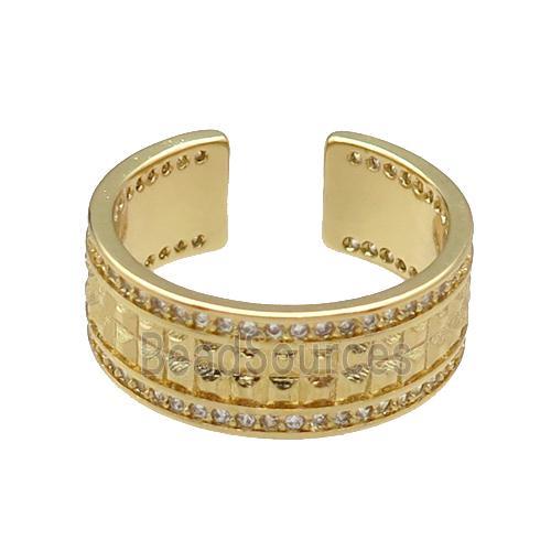 copper Ring pave zircon gold plated