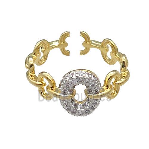 copper Ring pave zircon gold plated