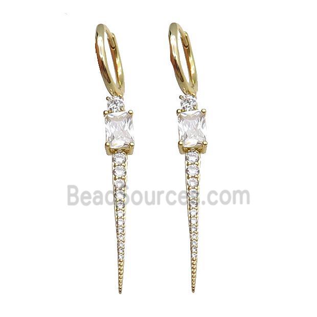 copper Hoop Earring pave zircon gold plated