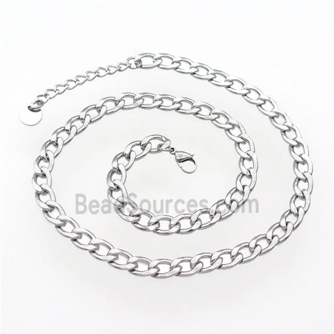 Stainless Steel Necklace Platinum Plated