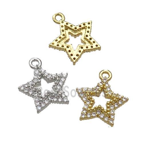 Copper Star Pendant Pave Zircon Mixed