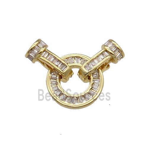 Copper Clasp Pave Zircon Gold Plated