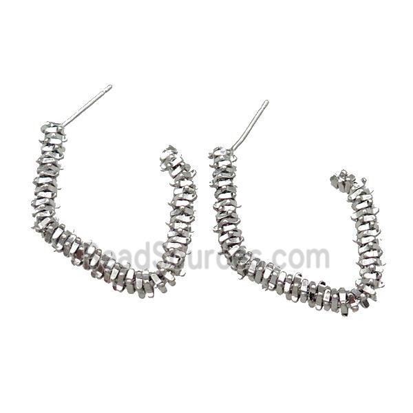 Copper Stud Earring Platinum Plated