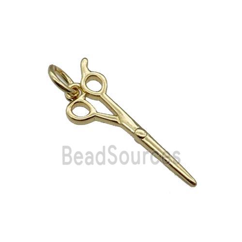 Copper Scissors Charm Pendant Gold Plated