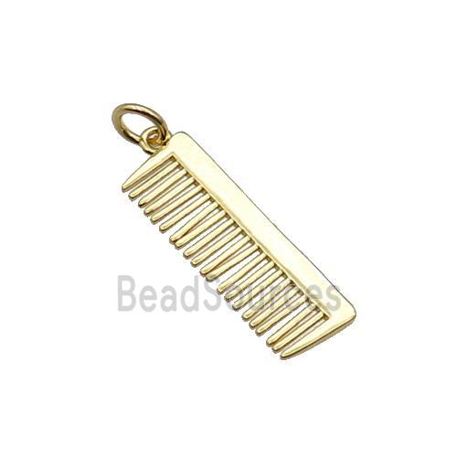 Copper Comb Charm Pendant Gold Plated