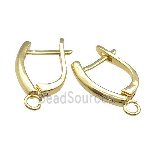 Copper Latchback Earring Accessories with Loop Gold Plated