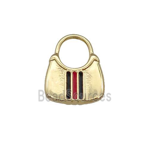 Copper Bag Charm Pendant Enamel Gold Plated