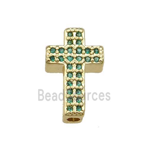 copper bead pave zircon, gold plated