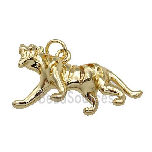 Copper Tiger Charm Pendant Gold Plated