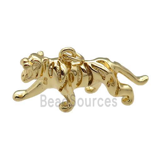 Copper Tiger Charm Pendant Gold Plated