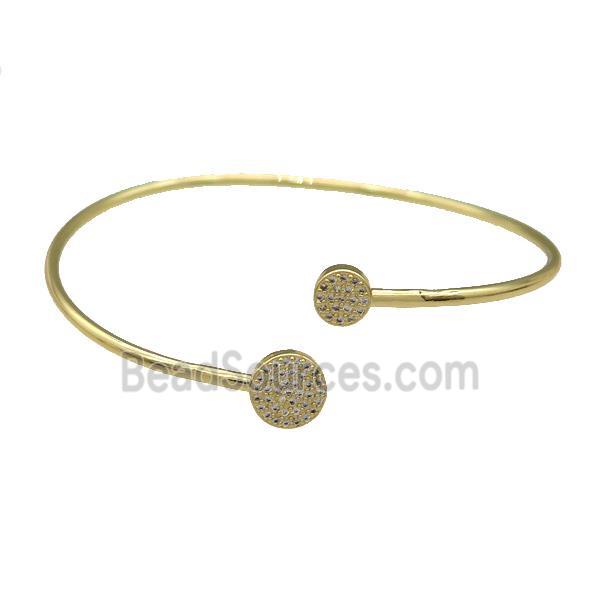 Copper Bangle Pave Zircon Circle Gold Plated