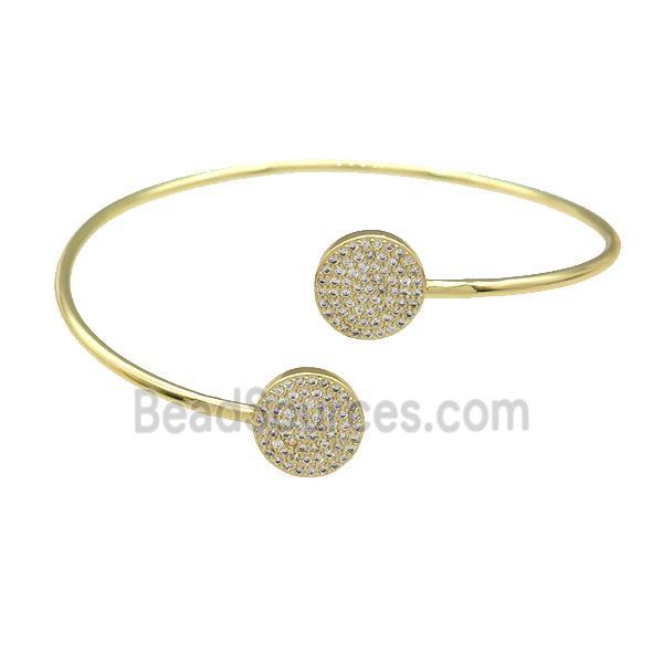 Copper Bangle Pave Zircon Circle Gold Plated