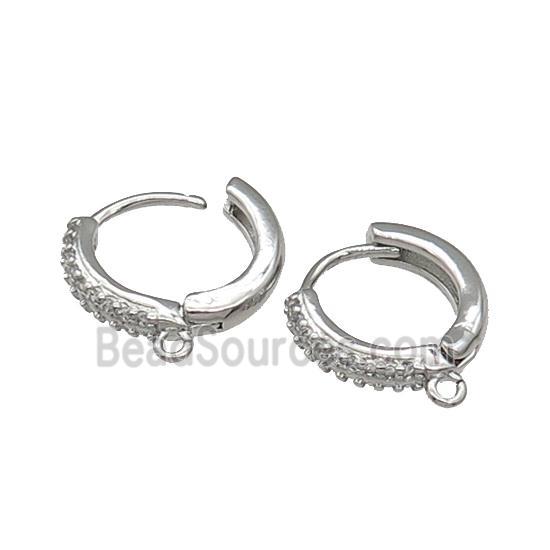 Copper Latchback Earring Accessories With Loop Platinum Plated