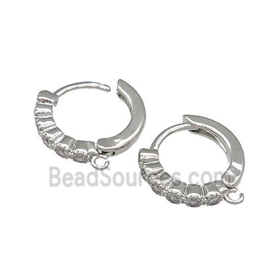 Copper Latchback Earring Accessories With Loop Platinum Plated