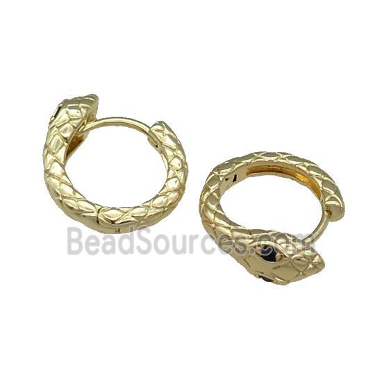 Copper Latchback Earring Snake Gold Plated