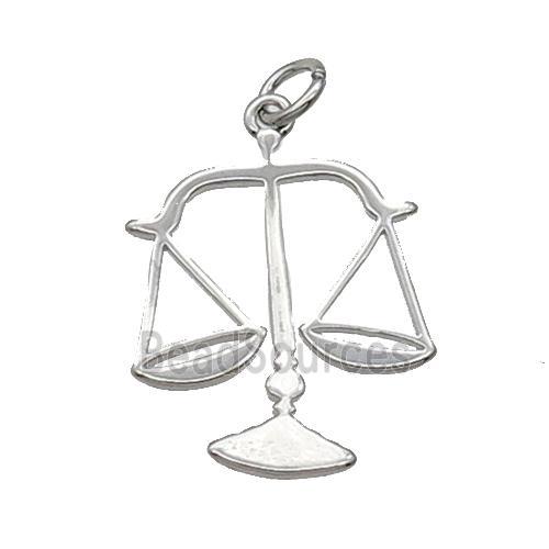 Copper Libra Pendant Charm Platinum Plated