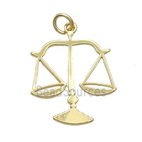 Copper Libra Pendant Charm Gold Plated