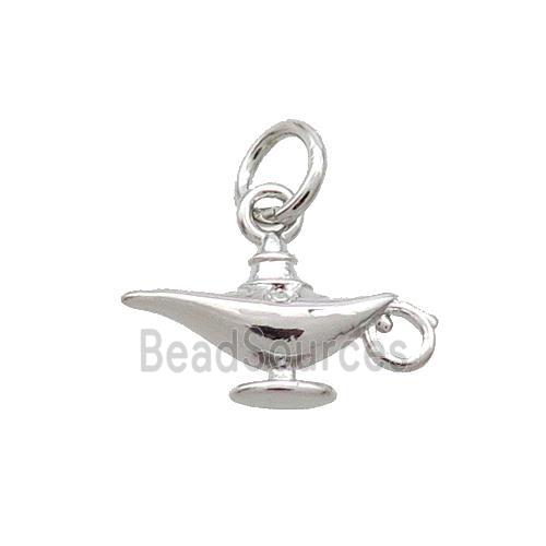 Copper AladdinLamp Pendant Charm Platinum Plated