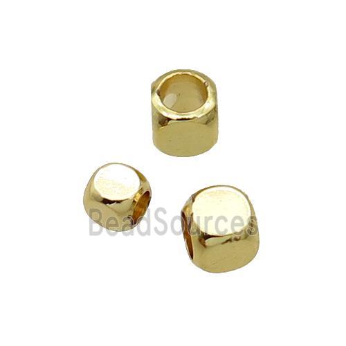 Copper Cube Beads 18K Gold Plated